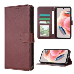 Elegant Leather Wallet Case with Card Slot and Photo Frame - Magnetic Flip Design - Redmi Note 10 (Wine red)