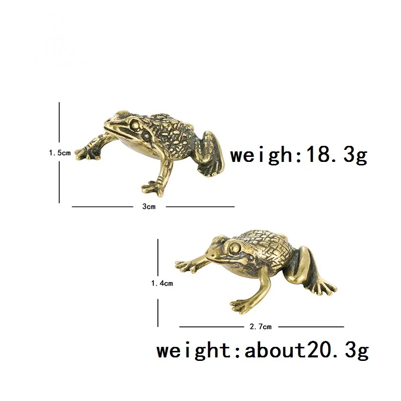 Pure Copper Frog Toad Statue Ornaments tea pet ornaments Desktop Antique Brass Tea Pet Collection Home Decoration for Living Room Animal Figurines