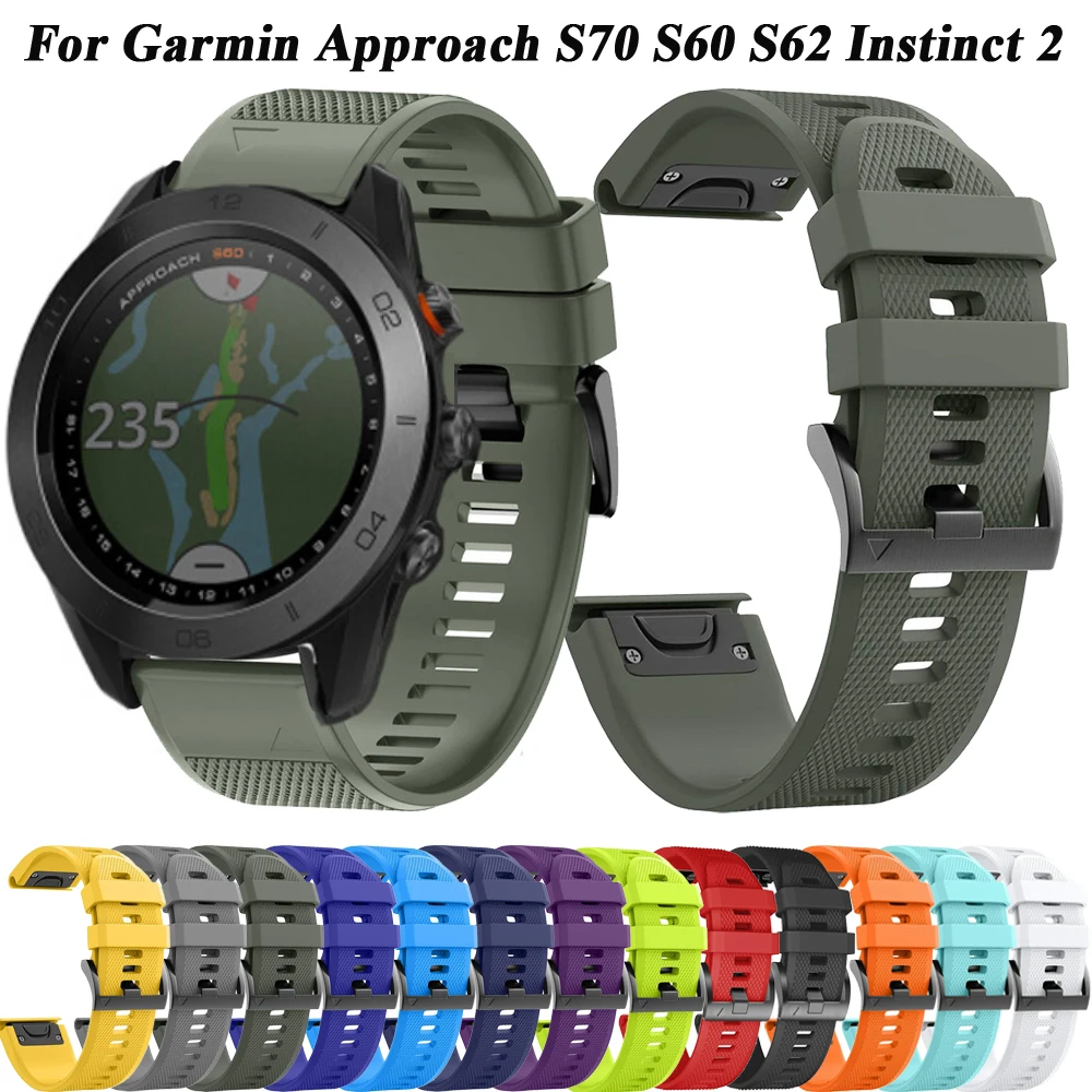 

Ремешок силиконовый для наручных часов, браслет для Garmin touchs70 S62 S60 Instinct 2 Fenix 5 6 7 Pro Epix 2, 22 26 мм