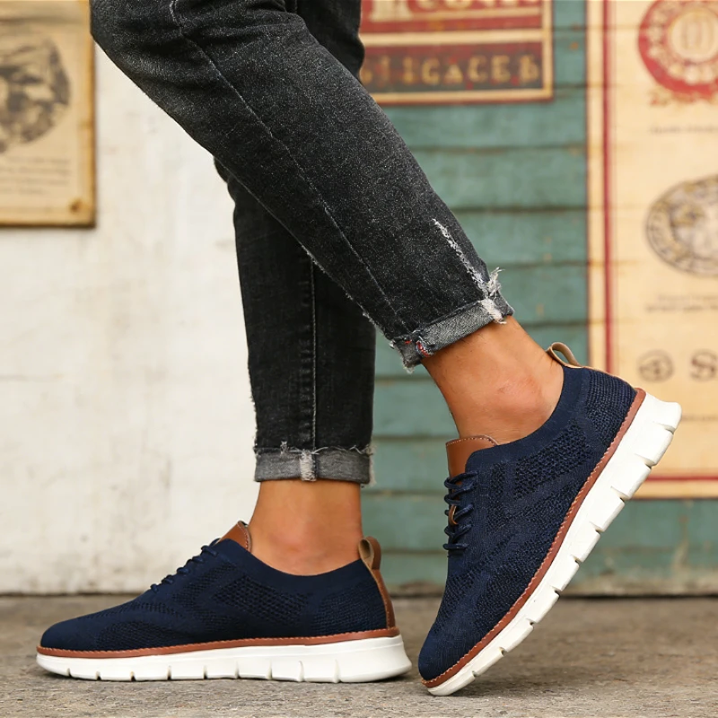 Outdoor Men Causal Sneakers Lightweight Breathable Mesh Soft Sold Walking Shoes Comfortable Shock-absorbing Trendy Shoes for Men