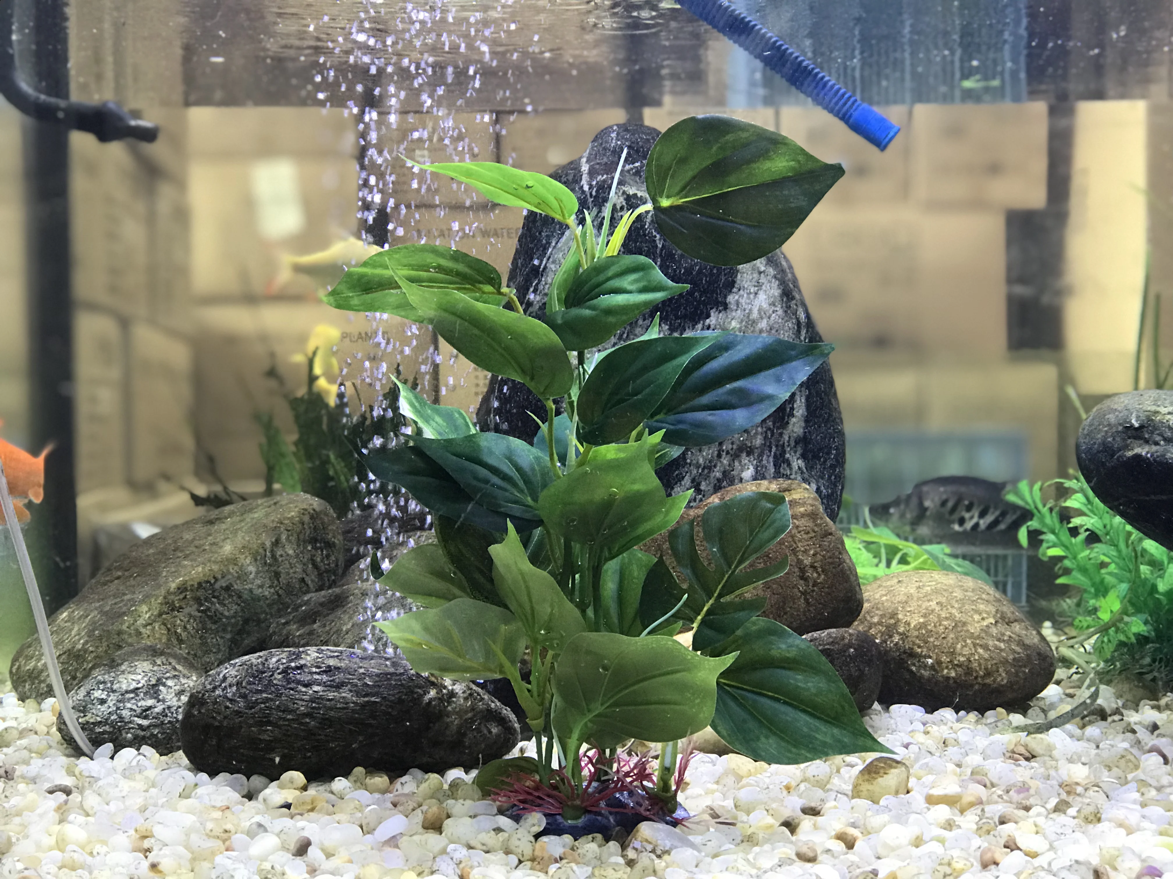 Artificial Aquarium Decor Plants Plastic Aquatic Plant with large green leaves Underwater Plants Fish tank aquatic plant adorn 3