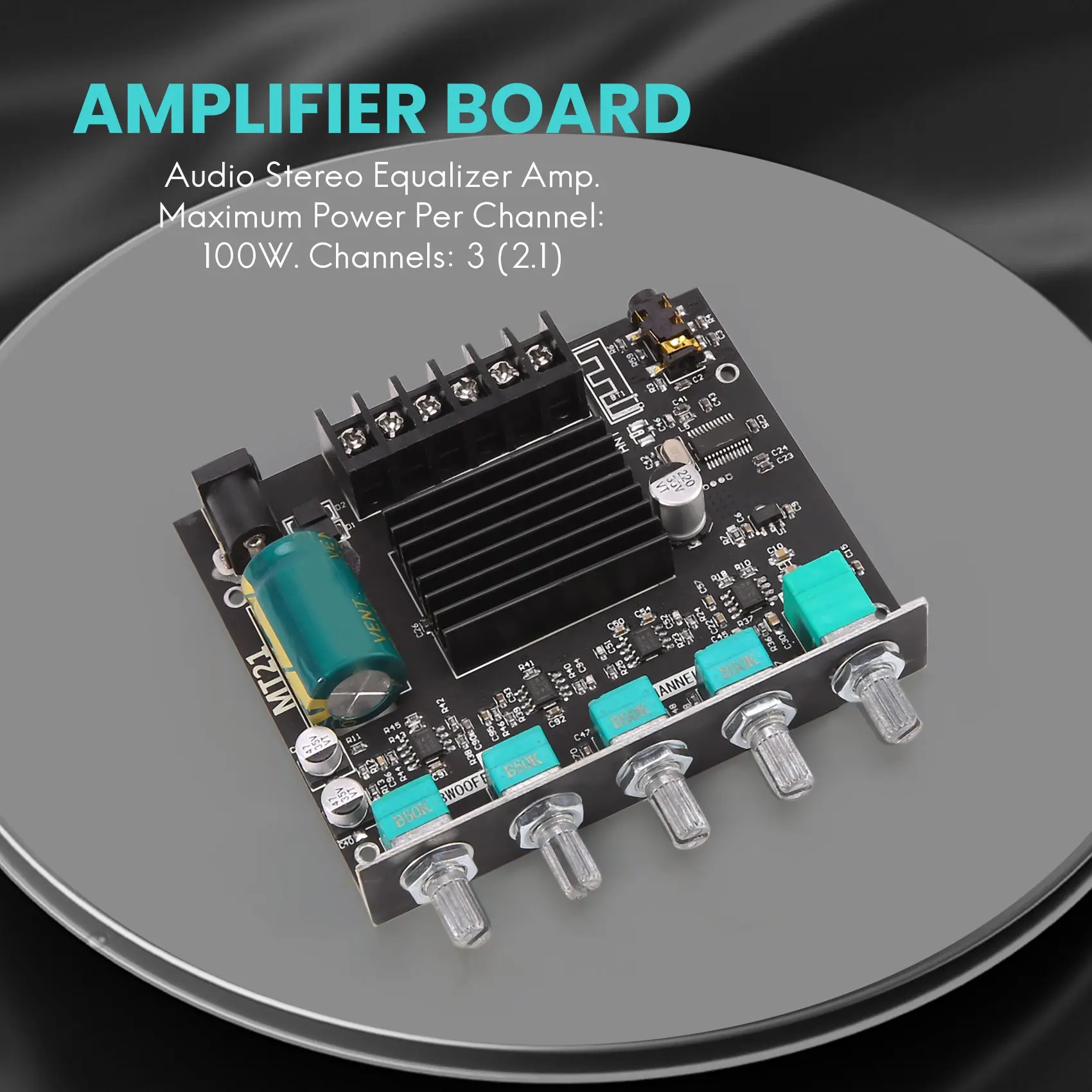 ZK-MT21 2.1 채널 블루투스 5.0 서브우퍼 앰프 보드, 50WX2 + 100W 파워 오디오 스테레오 앰프 보드, 베이스 AMP AUX