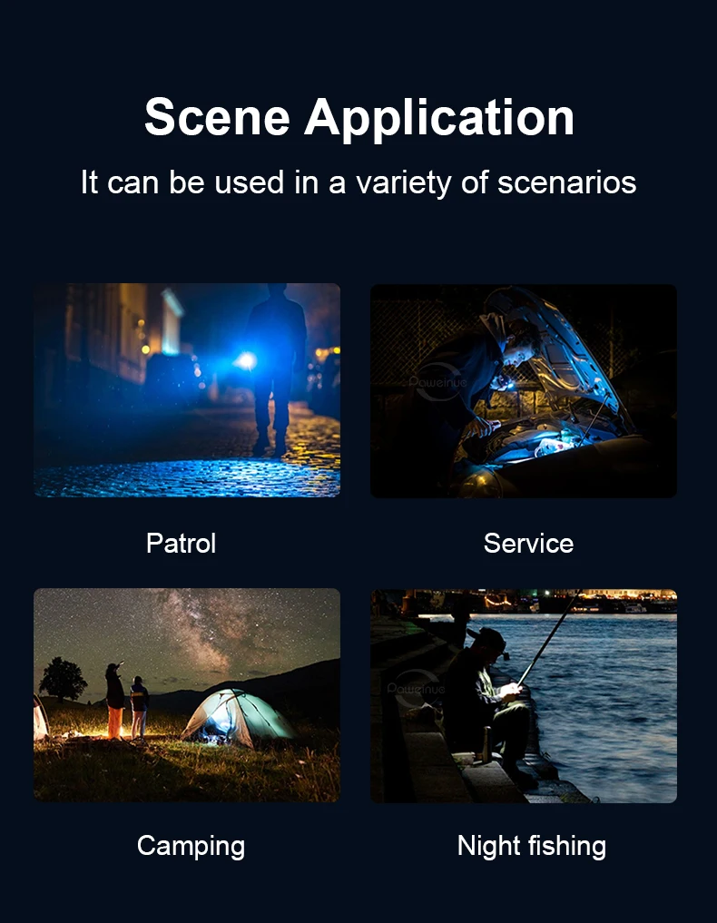 Description Picture 5 of itemPowerful LED Flashlight High Power USB Rechargeable Tactical Torch Outdoor Tactical Flashlight Camping Light Night Light Body