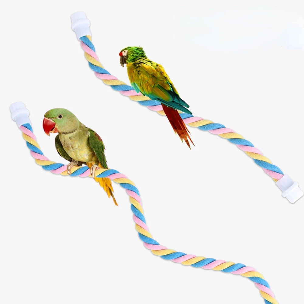 Parrot Climbing Cotton Rope Bird Standing Bar Pet Toy Bird Stand Pole for Bird Cage Pet Accessories