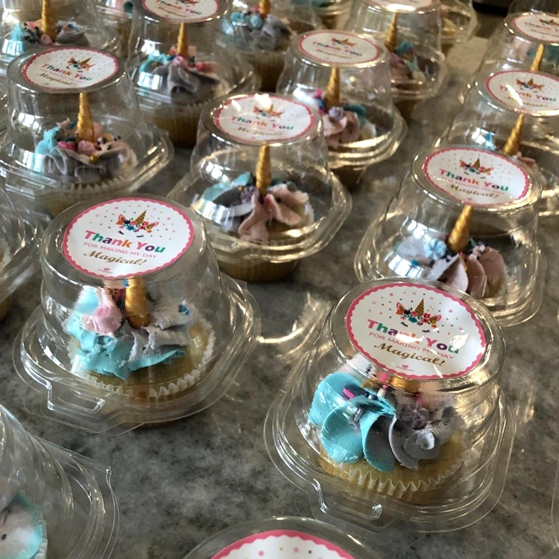 5-50Pcs Single Cupcake Box Container Clear Muffin Cake Dessert Holders Birthday Party Wedding Supplies Christmas Packaging Decor
