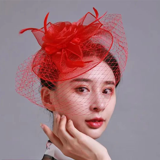 Vogelkäfig-Schleier, weißes Stirnband für Braut, russischer Tüll, Fascinator, Gesichtsnetz, Maske, Haarschmuck, Hochzeitsaccessoire, kurzer Rougeschleier – Detail 4