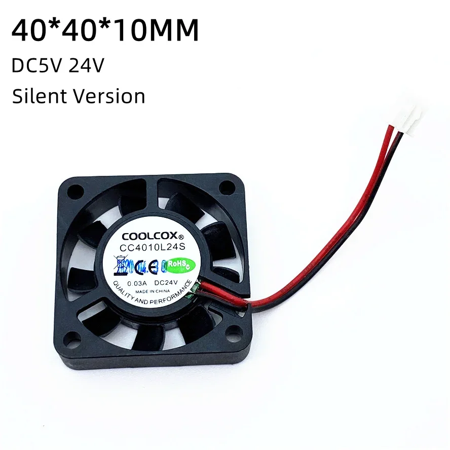 COOLCOX DC 5V 24V 4010 40*40*10mm Cooling Fan Hydrau Bearing Silent For South and North Bridge Chip 3D Printer Fan 2wires north and south