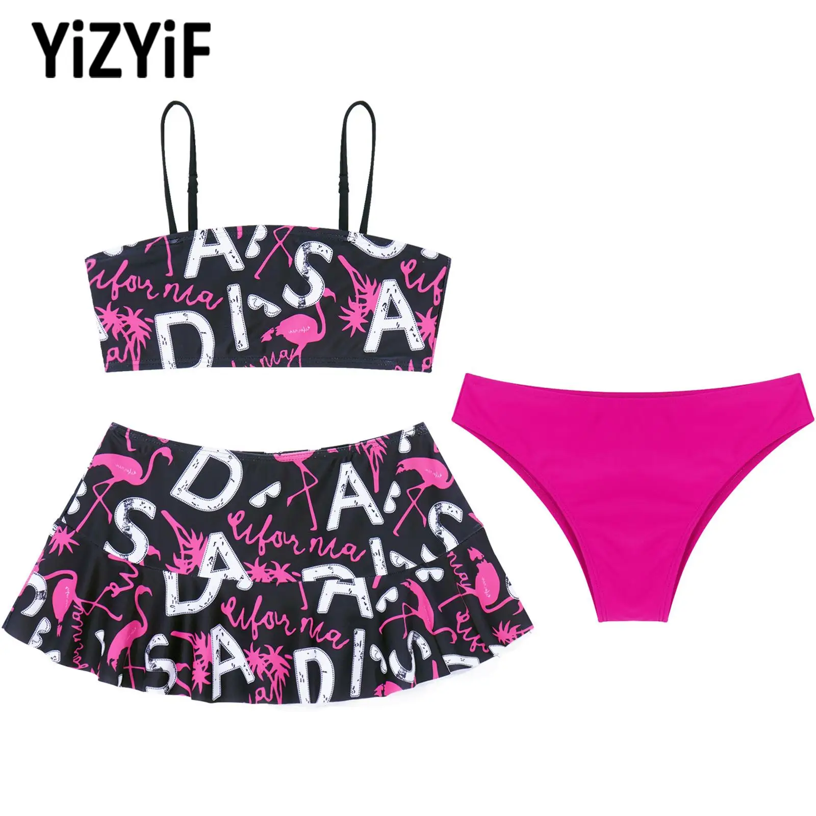 

Girls' Swimsuit Bikinis Set Swimwear 3Pcs Kids Swimsuits Bathing Suit Summer Sexy Swim Top Bikini Bottoms with Skirts Beach Wear