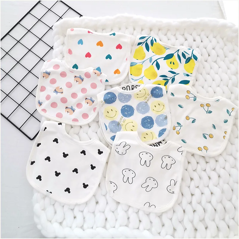 

Korean Style New Cotton U-shaped Baby Bibs Summer Print Infant Bib Burp Cloths Bandana Scarf For Boys Girls Feeding Saliva Towel