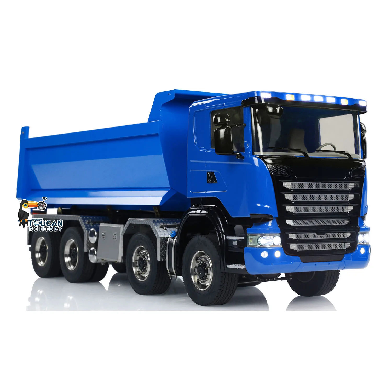 1/14 8x8 Hydraulic Full RC Dump Truck Roll-on off Dumper Car Differential Lock Axles Painted Finished Tipper Model for Adult 4