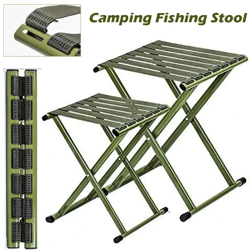 Folding Camping Chair Foldable Camping Chair Portable Camping Stool Super Strong Portable Folding Stool Camping Stool Duty Outdoor Folding Chair Hold Up 450LBS for Hiking Fishing camping traveling