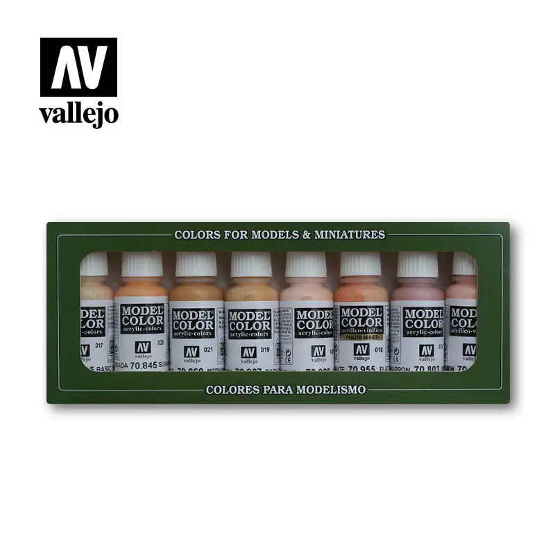 모델 및 미니어처용 AV vallejo 아크릴 색상 8X17ml Skintones 친환경 수성 아크릴 세트