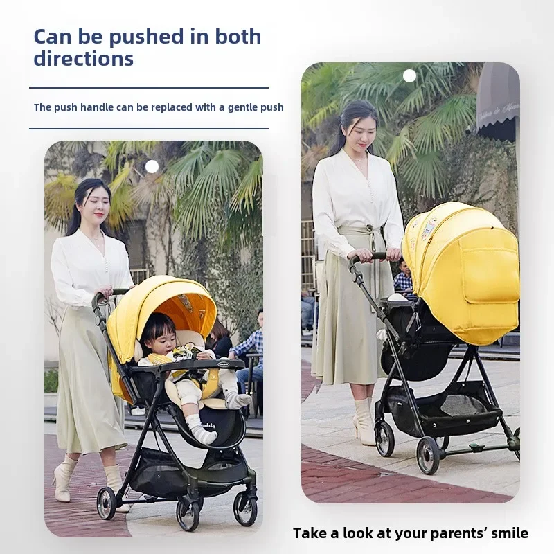 Sitting and reclining stroller 0 to 3 years old Lightweight folding high-view children's baby two-way stroller