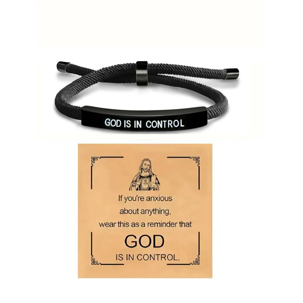 Inspirational Stainless Steel Adjustable Bracelet with Gift Card