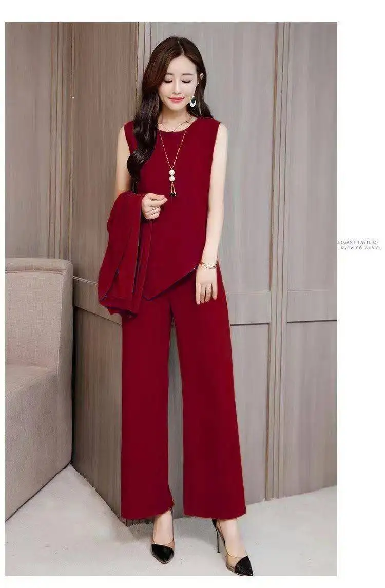 2024 Spring and Autumn Season New Fashionable and Fashionable Wide Wife Slimming Fashion Large Size Set Women's Three Piece Set