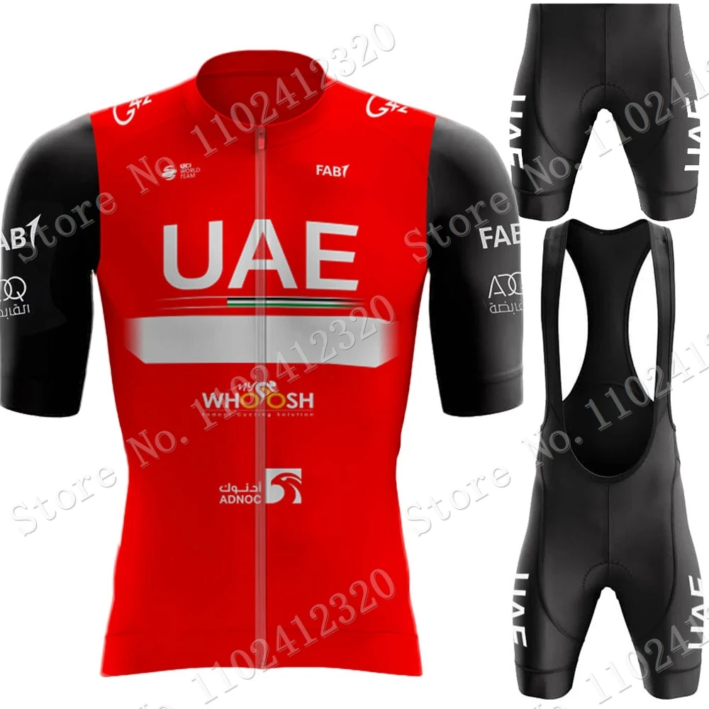 RedUAECyclingJerseyTeam2023SetMenCyclingClothingRoadBike