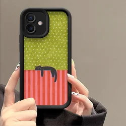 Artistic Cute Black Cat Striped Pattern Anti - Drop Phone Case with Floral Design - Google Pixel 8 Pro (JGHCX384J1)