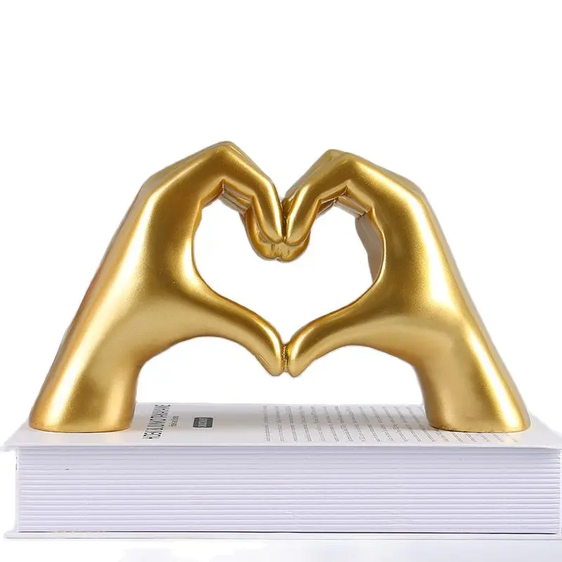 

Sweet Love Gesture Statue Resin Heart Sign Hands Sculpture Body Art Bedroom Ornament Wedding Decor Valentine's Day Gift Craft