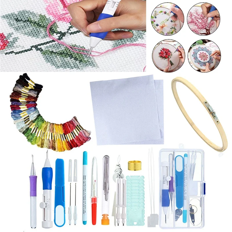 Punch Needle Stitching DIY Embroidery Pen Set Knitting Sewing Tool Kit  Accessory