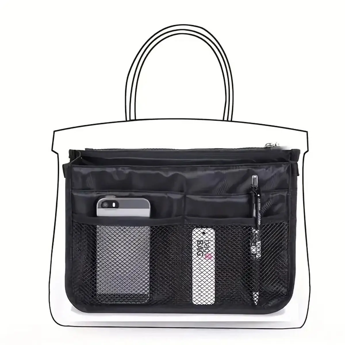 Storage Bag, Portable, Multifunctional, Travel, Dual Zipper