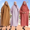 Eid Djellaba Hooded Abaya Muslim Women Dress Prayer Garment Ramadan Gown Islam Clothes Niqab Khimar Kaftan Abayas Jalabiya Burqa