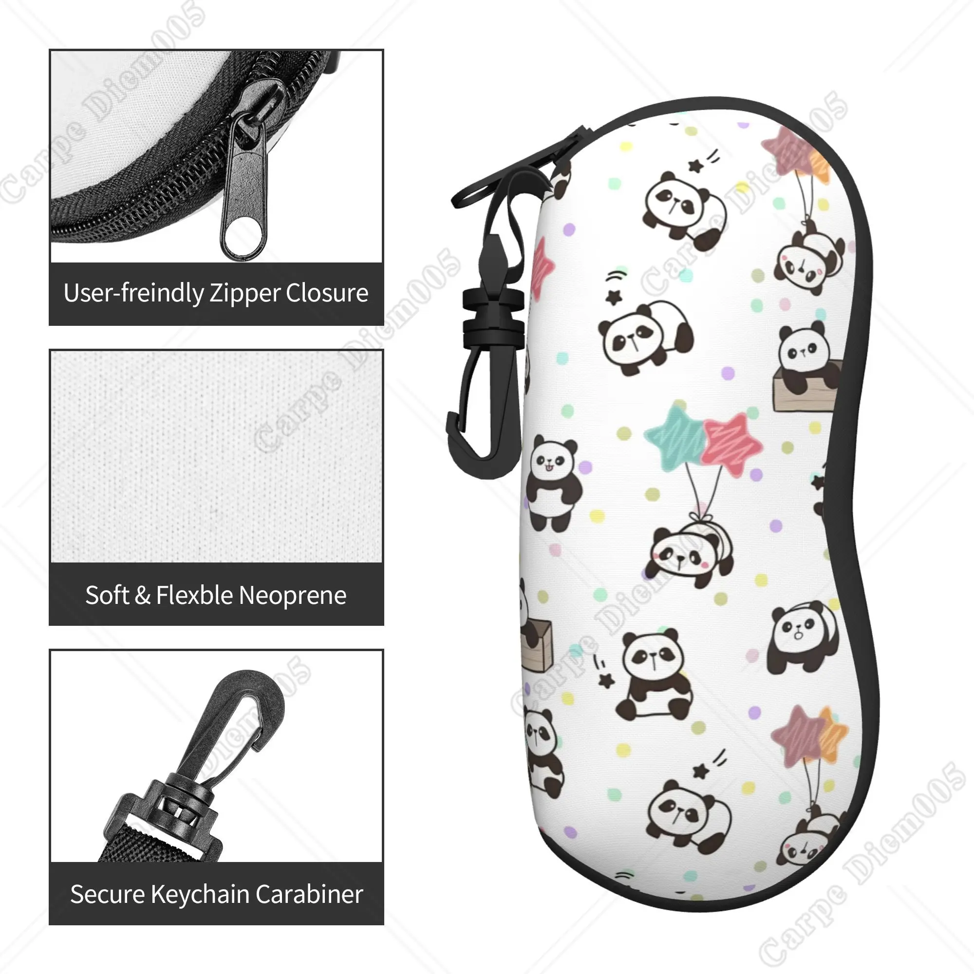 Cartoon Colorful Panda Cute Glasses Bag Sunglasses Pouch Women Sunglasses Case Unisex Eyewear Accessories Print One Size
