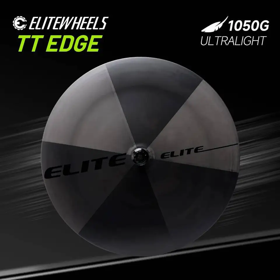 ELITEWHEELS EDGE TT Disc Wheels UD Raw Weave 1050g Weight 50T