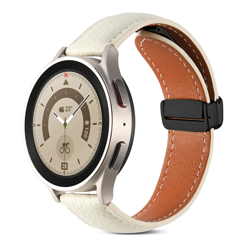 Magnetic Leather Watch Strap, 18mm/22mm - Premium Design
