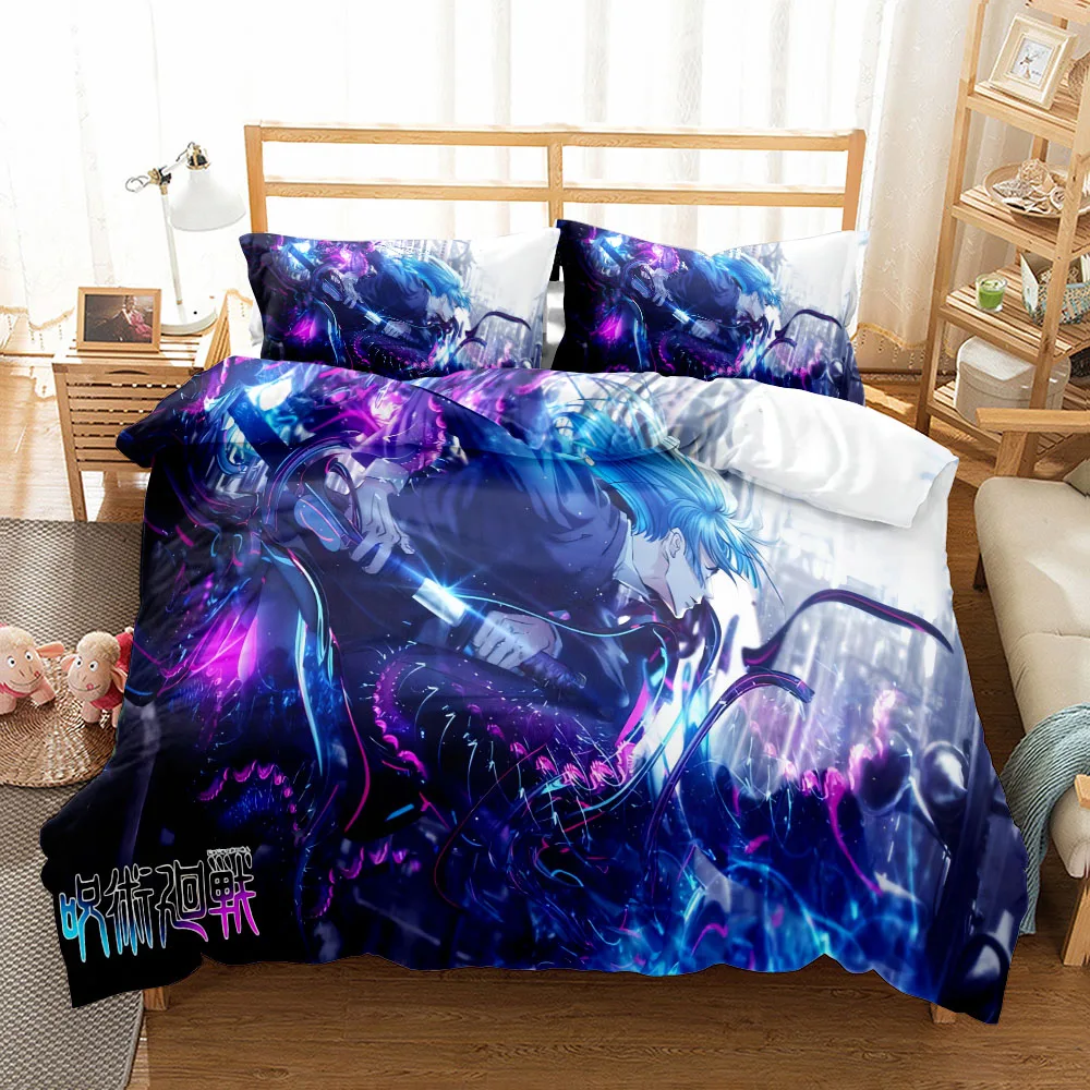 Satoru Gojo Jujutsu Kaisen Duvet Cover Set King Queen Double Full Twin Single Size Bed Linen Set 3
