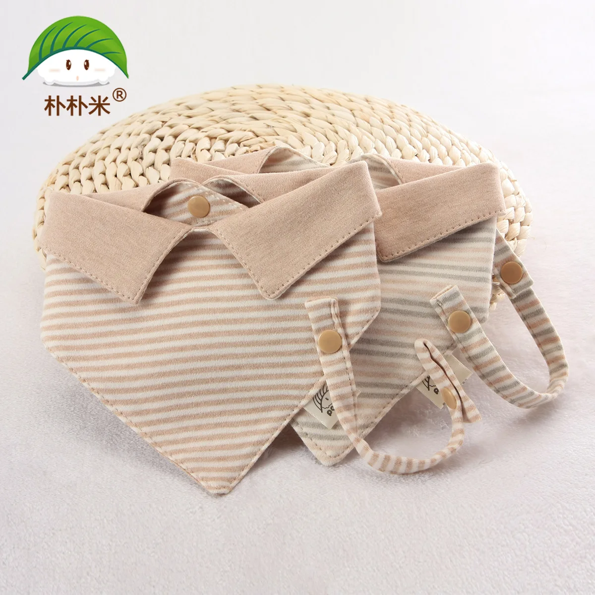 Soft Cotton Baby Bibs Bandana Drool Feeding Cloth for Boys Girls Adjustable Neck Stripes Burp Towel Triangle Bib Accessories