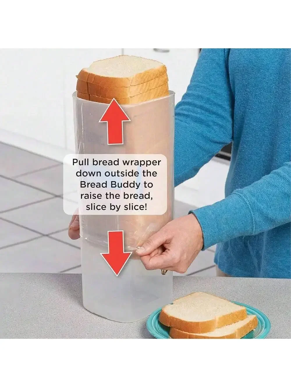 Bread boxes Plastic bread containers for bread storage on kitchen counters, high mask protectors, sandwich holders 5