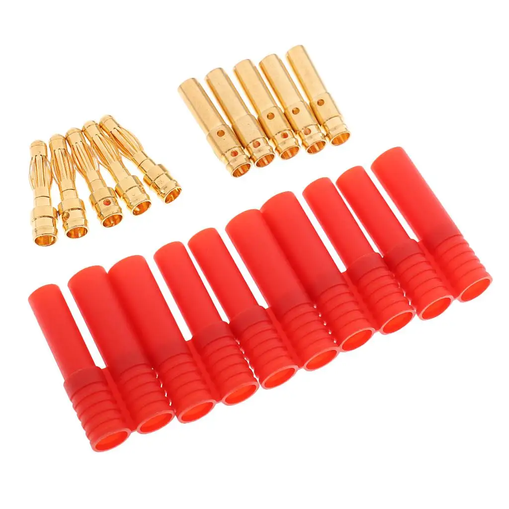 Gros plan sur un connecteur banane HXT 4mm femelle, avec orifice visible, pour batterie RC Lipo.