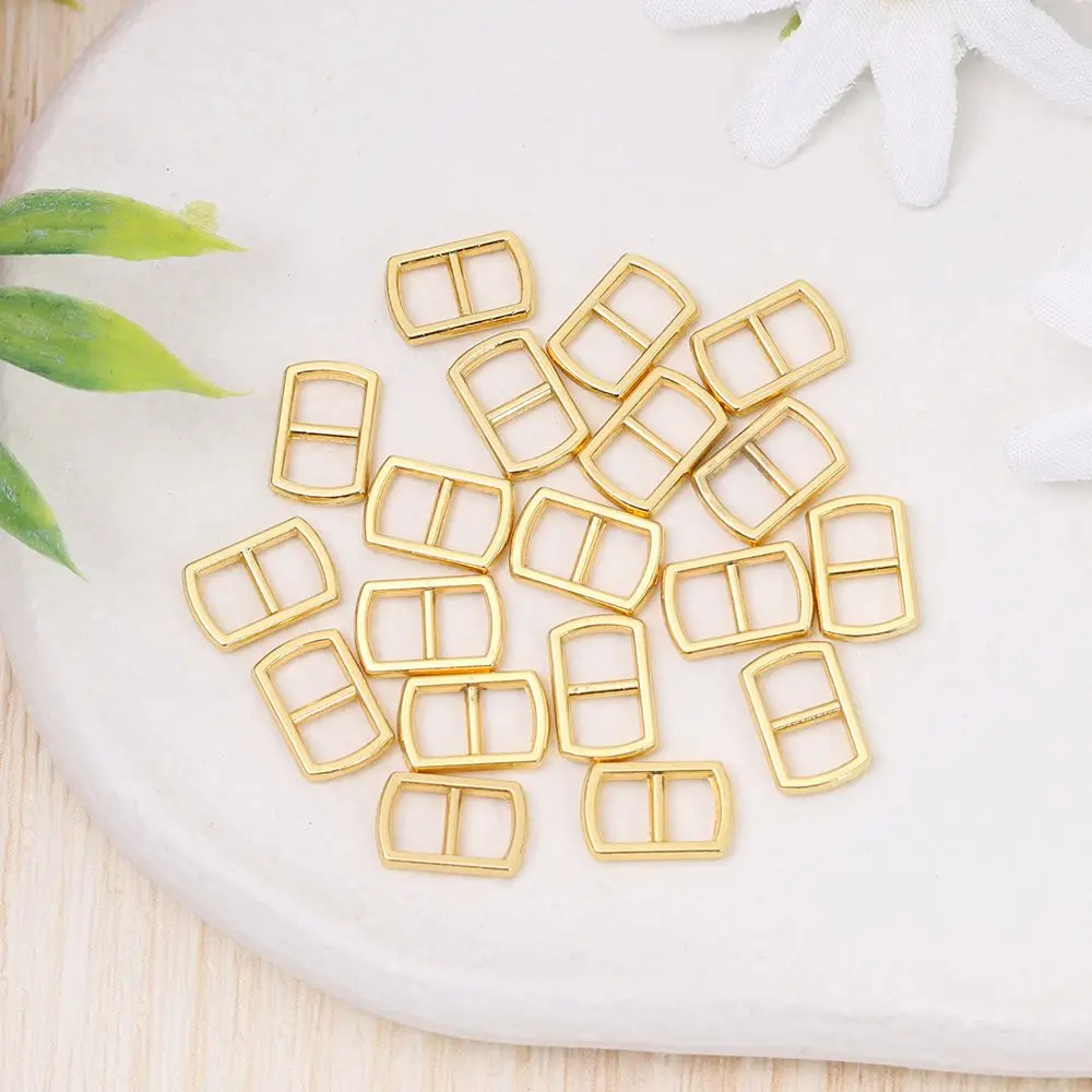 20pcs Newest 4.5mm Mini Ultra-small Metal Tri-glide Belt Buckle Doll Bags Buckles Doll Clothes Buttons Shoes Sewing Accessories