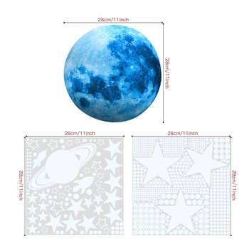 New Luminous Moon Stars Wall Stickers for Kids Room Home Decoration Wall Decals Glow in the Dark Bedroom Ceiling Decor Decals 2