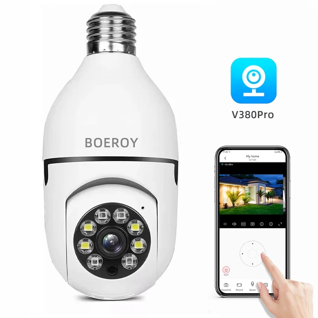 V380 Pro New Bulb E27 IP Camera Outdoor Security Protection WiFi