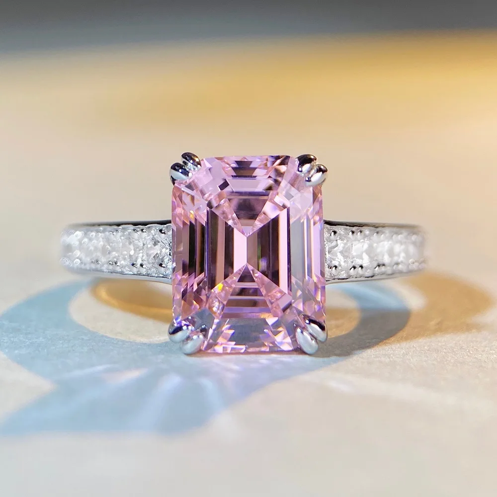 

Модное кольцо с фиолетовым цветным цирконием, кольцо обещания, женское серебро 925 пробы, кольца с цирконом для женщин, бесплатная доставка