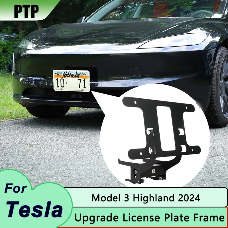 2025 2026 Tesla Model Y Juniper Front License Plate Mount Holder Frame No Drill, No