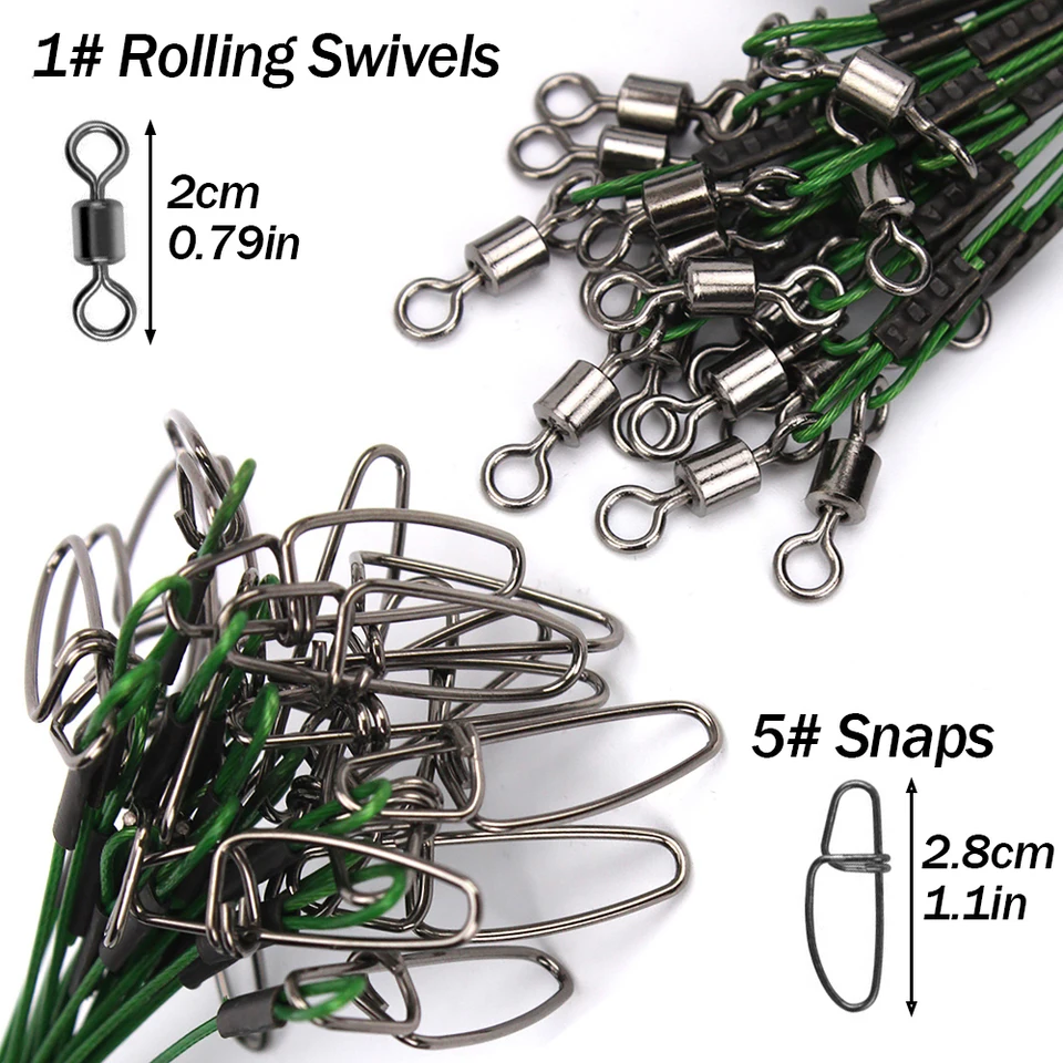 Lot De 20 Lignes De Pêche En Acier Anti-morsure, B... – Grandado