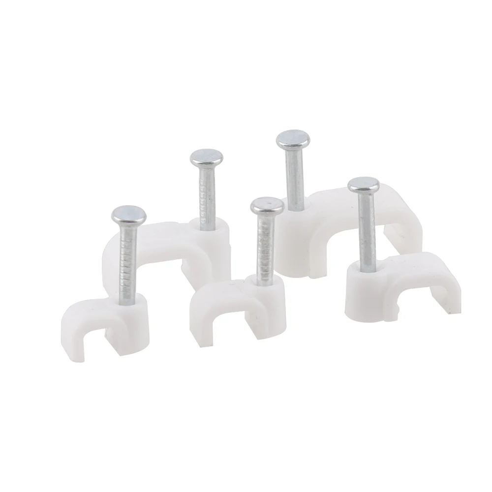 사각형 케이블 클립 케이블 네일 와이어 클립, 4mm, 5mm, 6mm, 8mm, 10mm, 100PCs/백 화이트, F4 F5 F6 F8 F10