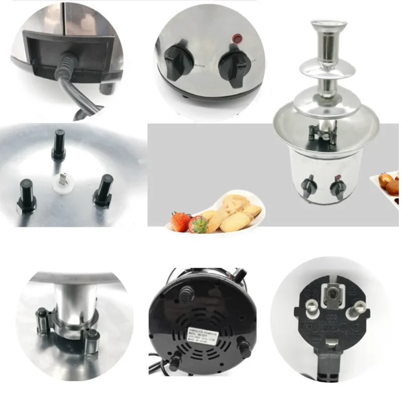 Mini Chocolate Fountain Machine Electrique Fondue Disembogue Stainless Steel For Wedding/Birthday congratulate Party