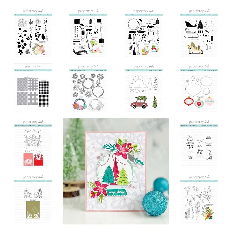 Set Di Fustelle E Timbri A Forma Di Fiore E Girasole Per Scrapbooking E Biglietti Fai Da Te - Acciaio E Silicone