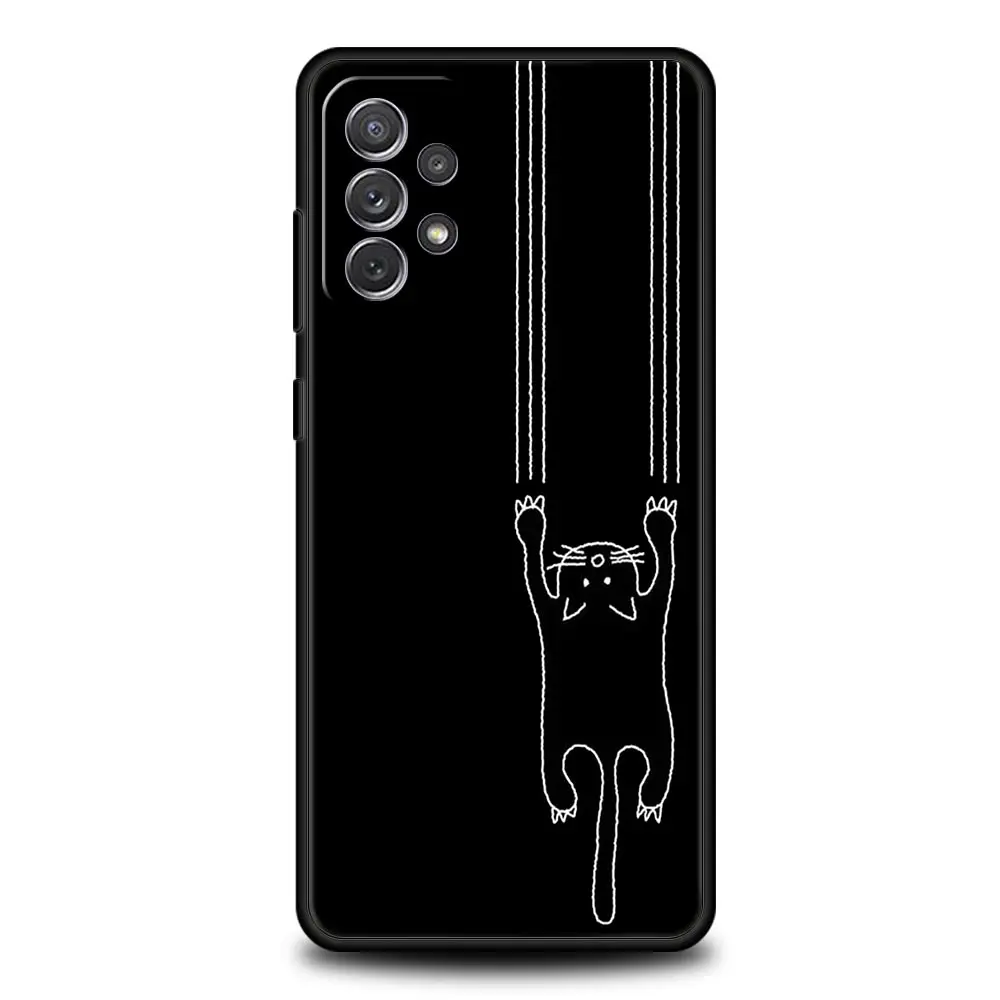 Cute Cartoon Black Cat Phone Case Cover