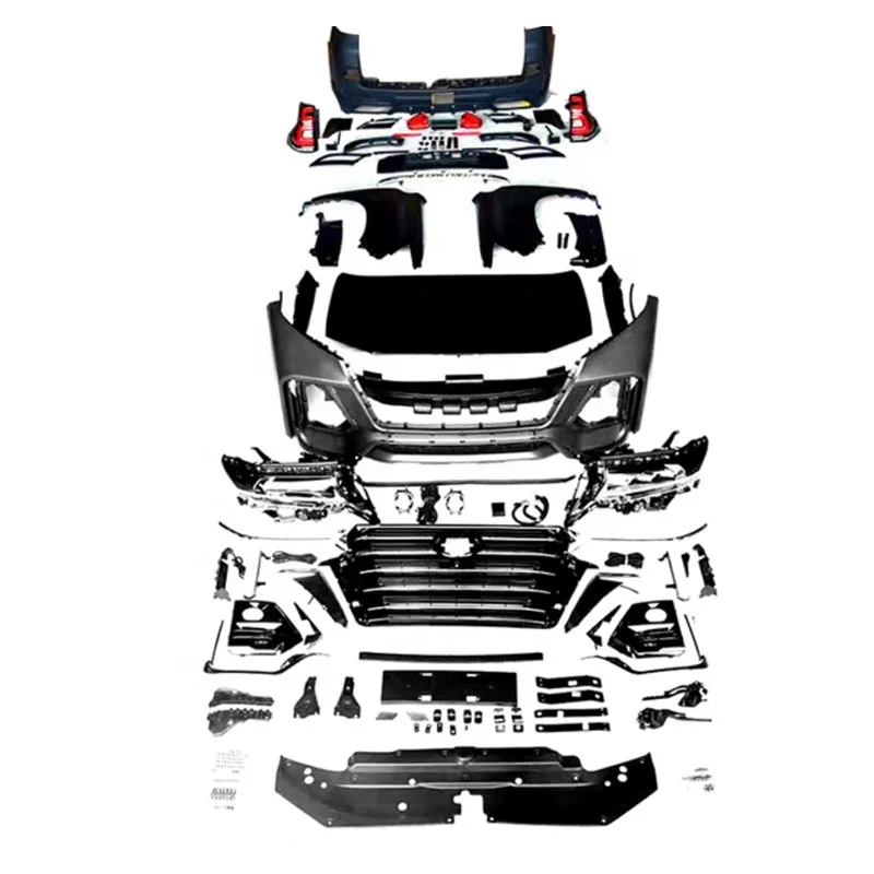 

Old to New High Quality Car bumpers for For 2010-2017 Toyota Prado 150 Upgrade to 2018-2021 Navigator Style Auto Body Kit Bumper