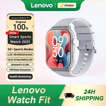 Lenovo Smart Watch Fit Display AMOLED HD da 1,96 pollici Monitoraggio della frequenza cardiaca Monitoraggio della salute Chiamate telefoniche Bluetooth Smartwatch per Android IOS