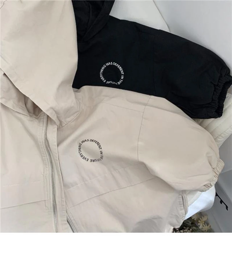 2-7 Jahre Frühling Herbst Jungen Kapuzenjacke Buchstaben Mode Hübsche Kinder Windjacke Mantel Lange Ärmel Reißverschluss Oberbekleidung – Detail 9