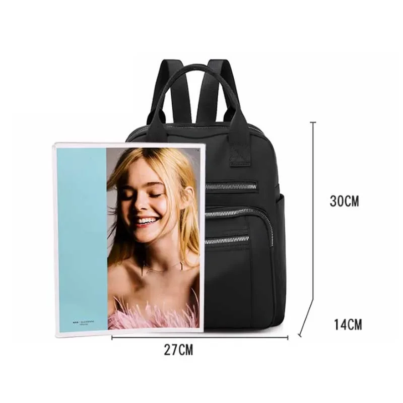 Women Backpack Travel Casual Waterproof Oxford Shoulder Bags Female Large Capacity Handbag Rucksack Black Purse School Pack