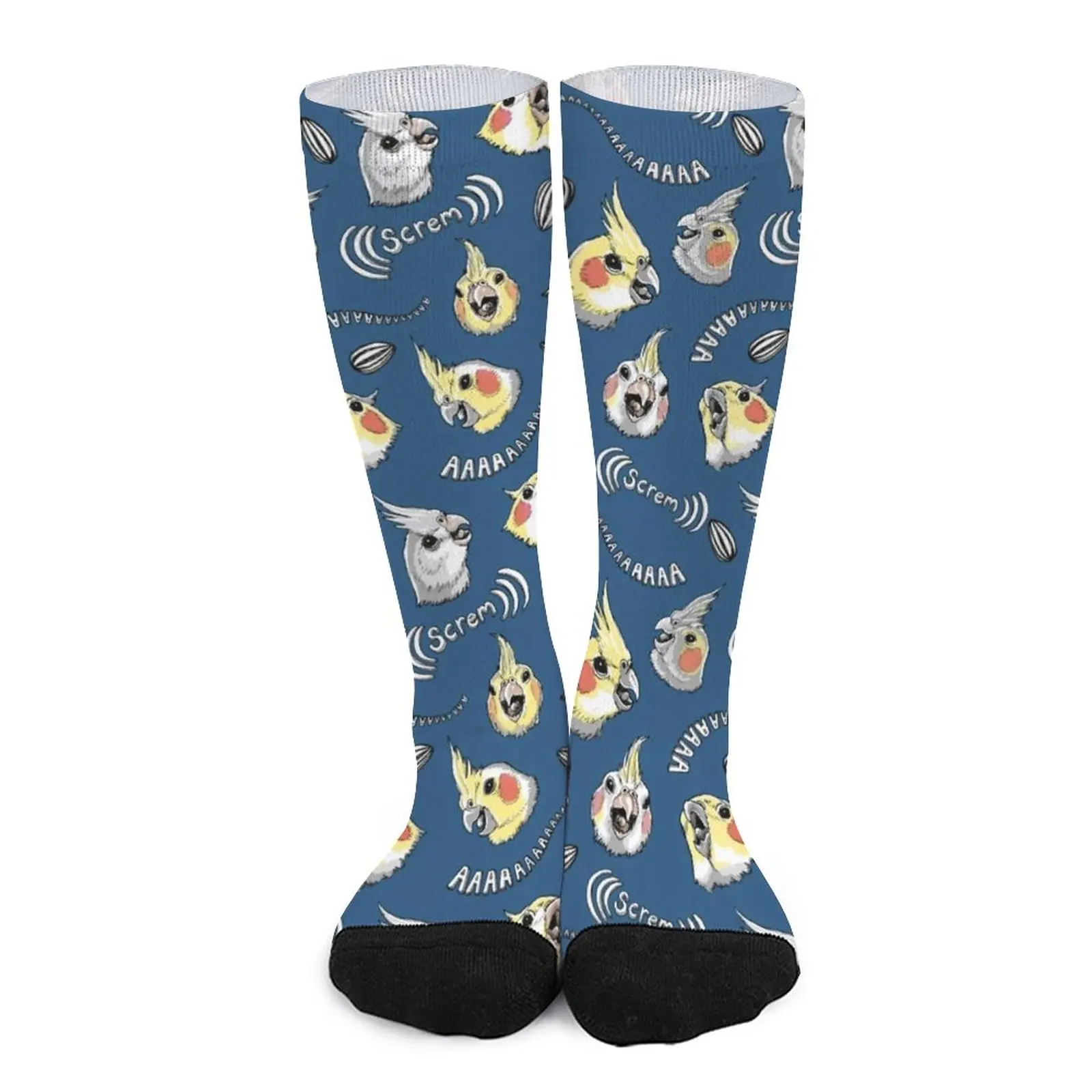 

Носки с принтом птиц в виде мема, винтажные Носки с рисунком кокатила и скрима, весенние носки с защитой от пота, удобные носки унисекс для улицы