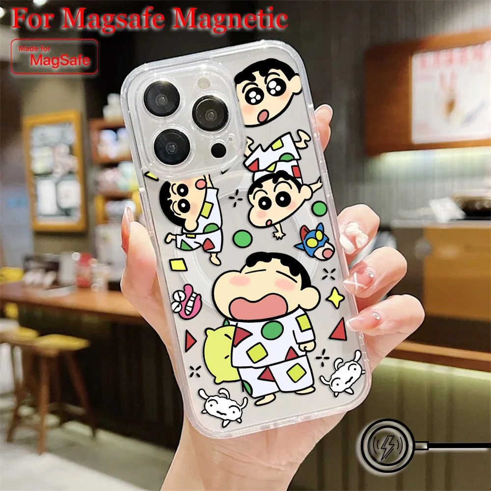 Anime Crayons Shin-chans Magsafe Magnetic Clear TPU Phone Case