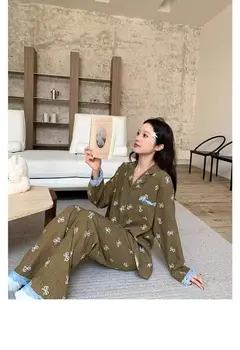 طقم بيجامة نسائي بيجامات تشيكاوا طقم ملابس منزلية ملابس منزلية بيجامات بأكمام طويلة ملابس نوم للسيدات ملابس داخلية لصالة النوم 5