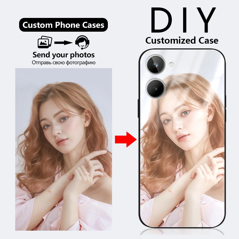 Personalized Silicone Photo Glass Phone Case - DIY Design Cover